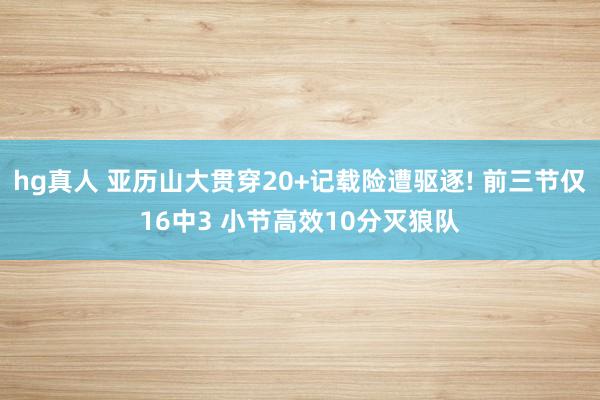 hg真人 亚历山大贯穿20+记载险遭驱逐! 前三节仅16中3 小节高效10分灭狼队