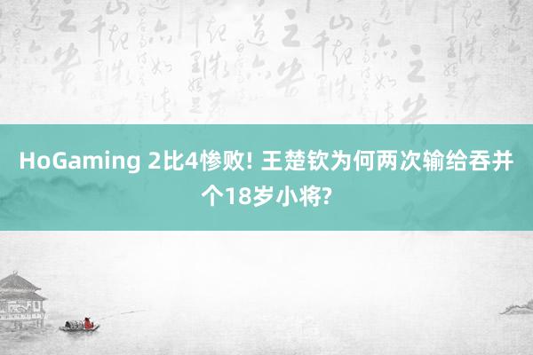 HoGaming 2比4惨败! 王楚钦为何两次输给吞并个18岁小将?