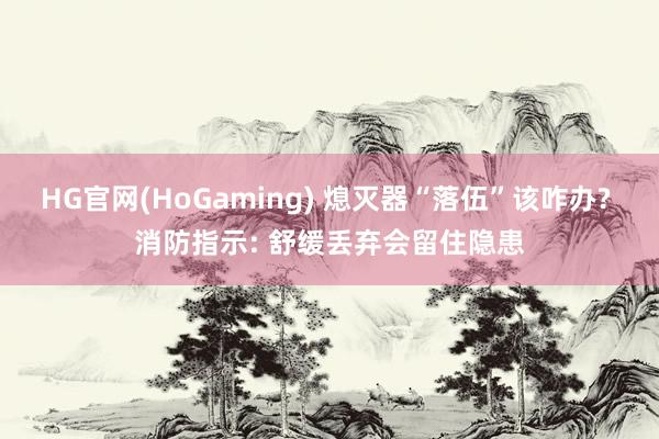 HG官网(HoGaming) 熄灭器“落伍”该咋办? 消防指示: 舒缓丢弃会留住隐患