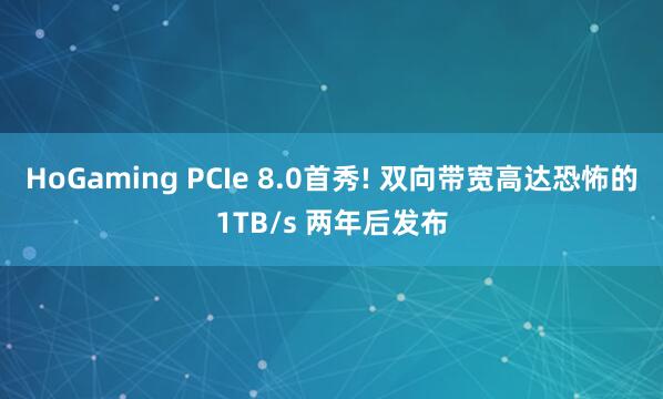 HoGaming PCIe 8.0首秀! 双向带宽高达恐怖的1TB/s 两年后发布