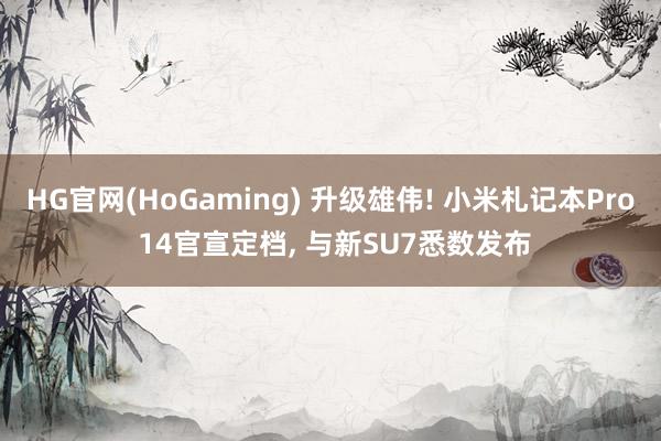 HG官网(HoGaming) 升级雄伟! 小米札记本Pro 14官宣定档， 与新SU7悉数发布
