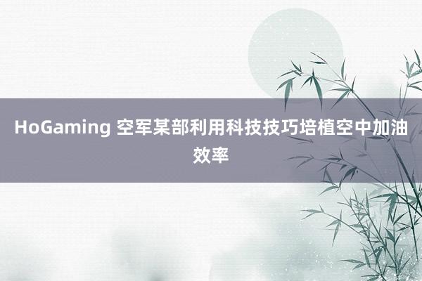 HoGaming 空军某部利用科技技巧培植空中加油效率