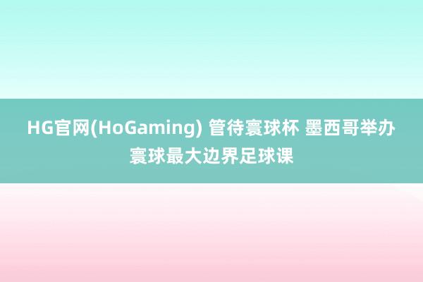 HG官网(HoGaming) 管待寰球杯 墨西哥举办寰球最大边界足球课