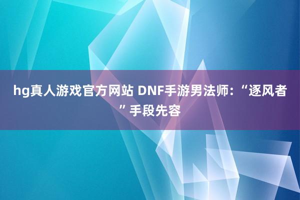 hg真人游戏官方网站 DNF手游男法师: “逐风者”手段先容