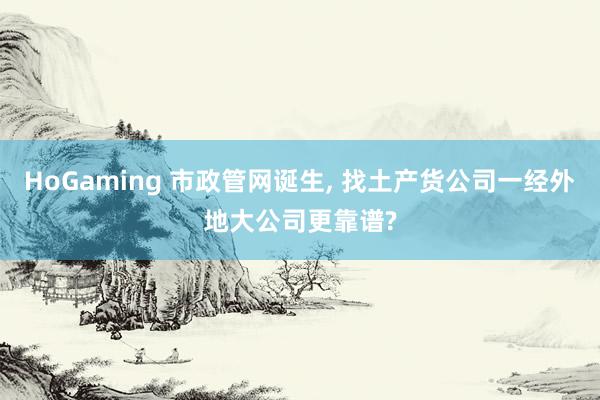 HoGaming 市政管网诞生， 找土产货公司一经外地大公司更靠谱?