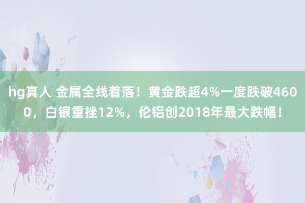 hg真人 金属全线着落！黄金跌超4%一度跌破4600，白银重挫12%，伦铝创2018年最大跌幅！