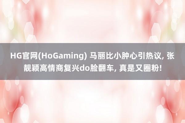 HG官网(HoGaming) 马丽比小肿心引热议, 张靓颖高情商复兴do脸翻车, 真是又圈粉!