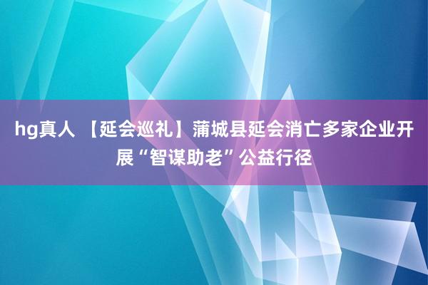 hg真人 【延会巡礼】蒲城县延会消亡多家企业开展“智谋助老”公益行径