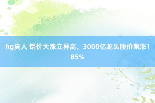 hg真人 铝价大涨立异高，3000亿龙头股价飙涨185%
