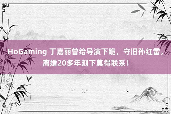 HoGaming 丁嘉丽曾给导演下跪，守旧孙红雷，离婚20多年刻下莫得联系！