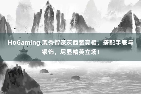 HoGaming 裴秀智深灰西装亮相，搭配手表与银饰，尽显精英立场！