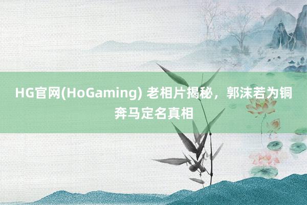 HG官网(HoGaming) 老相片揭秘，郭沫若为铜奔马定名真相