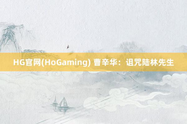 HG官网(HoGaming) 曹辛华：诅咒陆林先生