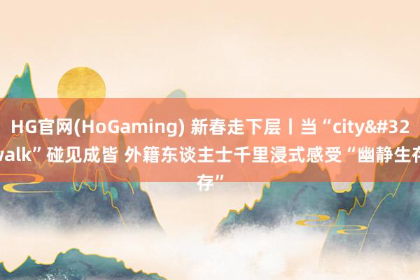 HG官网(HoGaming) 新春走下层丨当“city walk”碰见成皆 外籍东谈主士千里浸式感受“幽静生存”