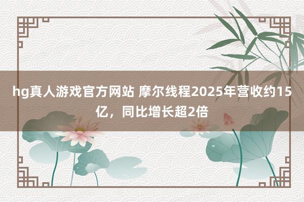 hg真人游戏官方网站 摩尔线程2025年营收约15亿，同比增长超2倍