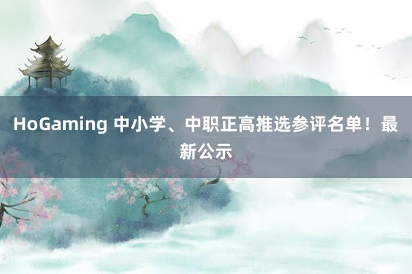 HoGaming 中小学、中职正高推选参评名单！最新公示