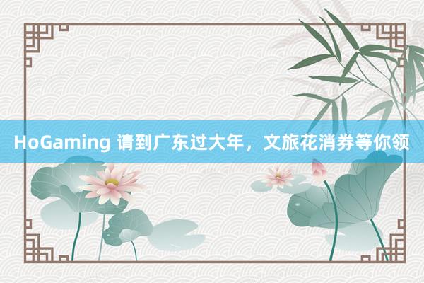 HoGaming 请到广东过大年，文旅花消券等你领