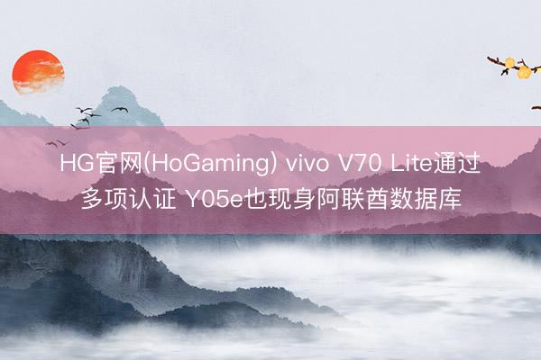 HG官网(HoGaming) vivo V70 Lite通过多项认证 Y05e也现身阿联酋数据库