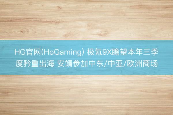HG官网(HoGaming) 极氪9X瞻望本年三季度矜重出海 安靖参加中东/中亚/欧洲商场