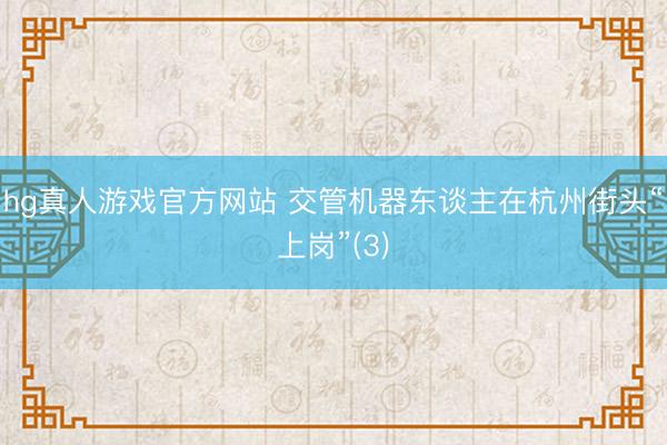hg真人游戏官方网站 交管机器东谈主在杭州街头“上岗”(3)