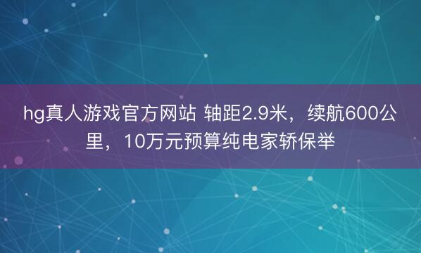 hg真人游戏官方网站 轴距2.9米，续航600公里，10万元预算纯电家轿保举