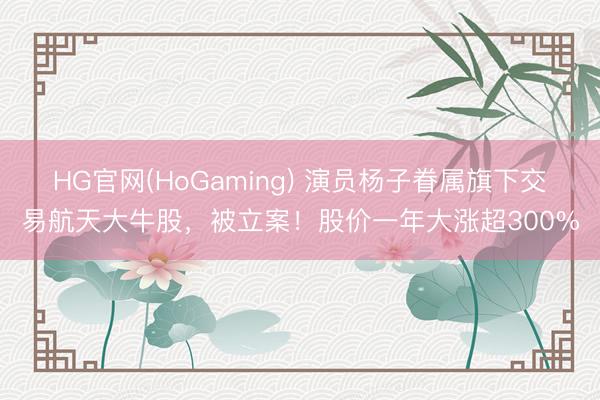 HG官网(HoGaming) 演员杨子眷属旗下交易航天大牛股，被立案！股价一年大涨超300%