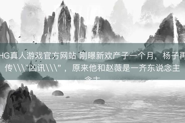 HG真人游戏官方网站 刚曝新欢产子一个月,杨子再传\