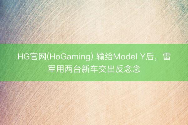 HG官网(HoGaming) 输给Model Y后，雷军用两台新车交出反念念