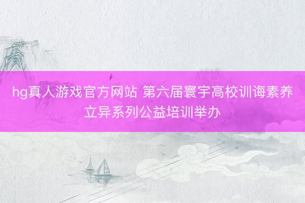 hg真人游戏官方网站 第六届寰宇高校训诲素养立异系列公益培训举办